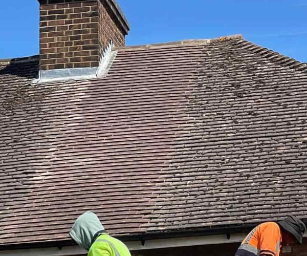 This is a photo of a roof which has just been repaired. Works carried out by PER Roofing Godmanchester